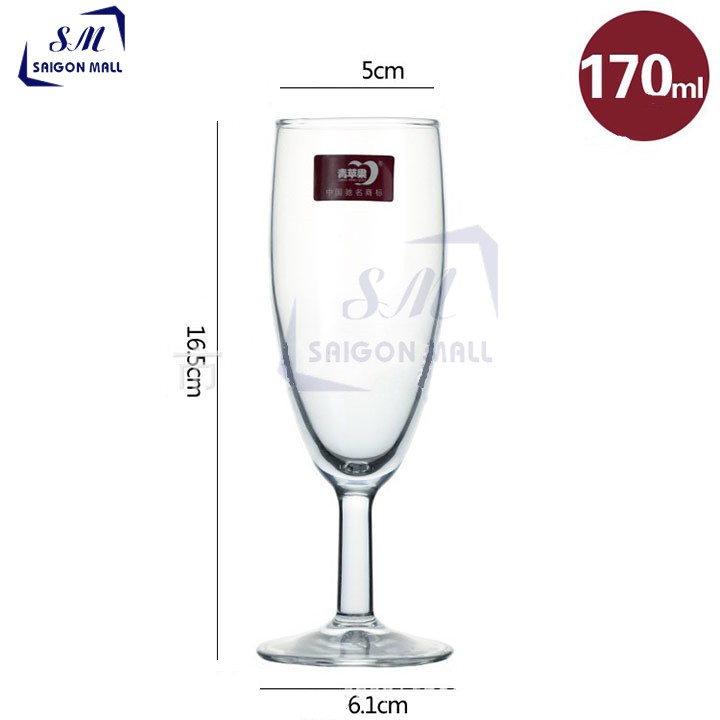 Bộ 6 ly thuỷ tinh cao cấp EJ5104 uống CHAMPAGNE DELI175ml