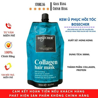 Ủ tóc collagen kem ủ tóc dầu ủ tóc hấp phục hồi tóc COLAGEN BOSECHER túi 500ml hàng chính hãng