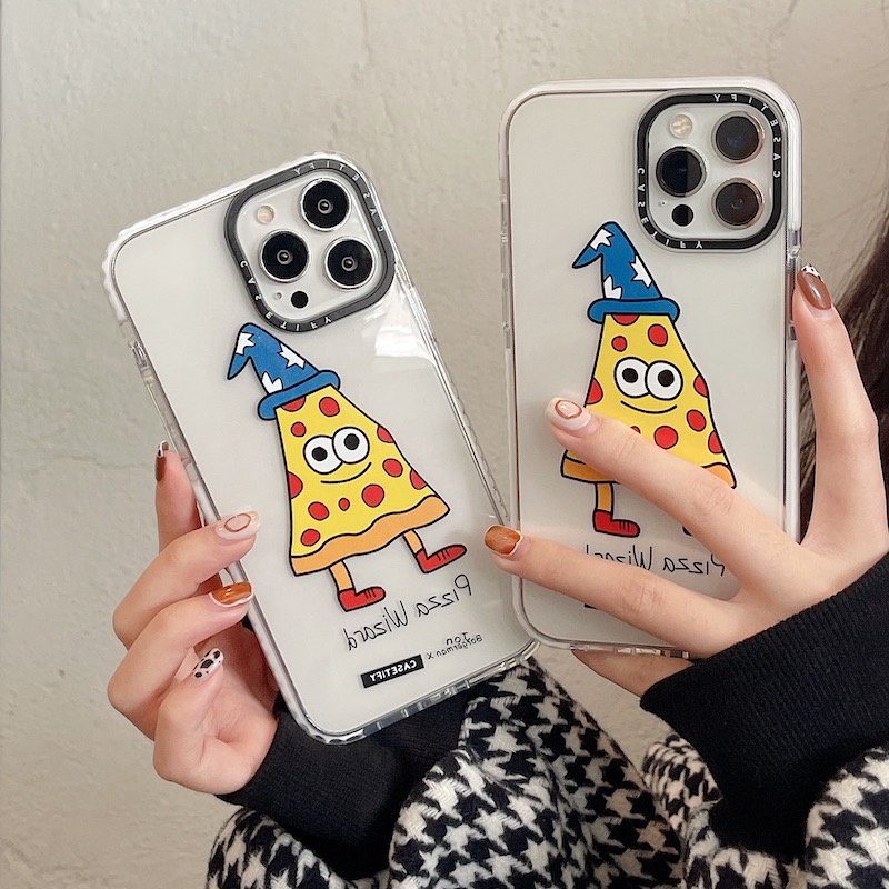 Casetify Ốp Điện Thoại Mềm Trong Suốt Hình Burgerman Pizza Cho iPhone 15 14 13 12 11 Pro Max Mini X XS XR 6 6s 7 8 Plus