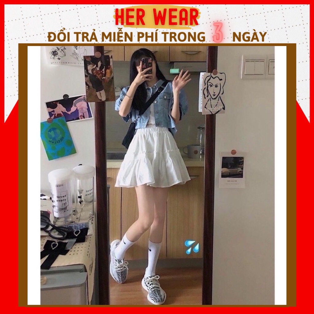 [HOT TIKTOK] Chân váy xòe ngắn, Chân Váy ngắn Ulzzang 2 tầng có lót trong.