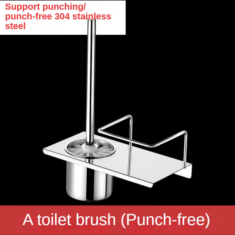 Cọ chà rửa toilet XINKUNLON thép không gỉ 304 sử dụng kép có khay giữ sử dụng cho gia đình