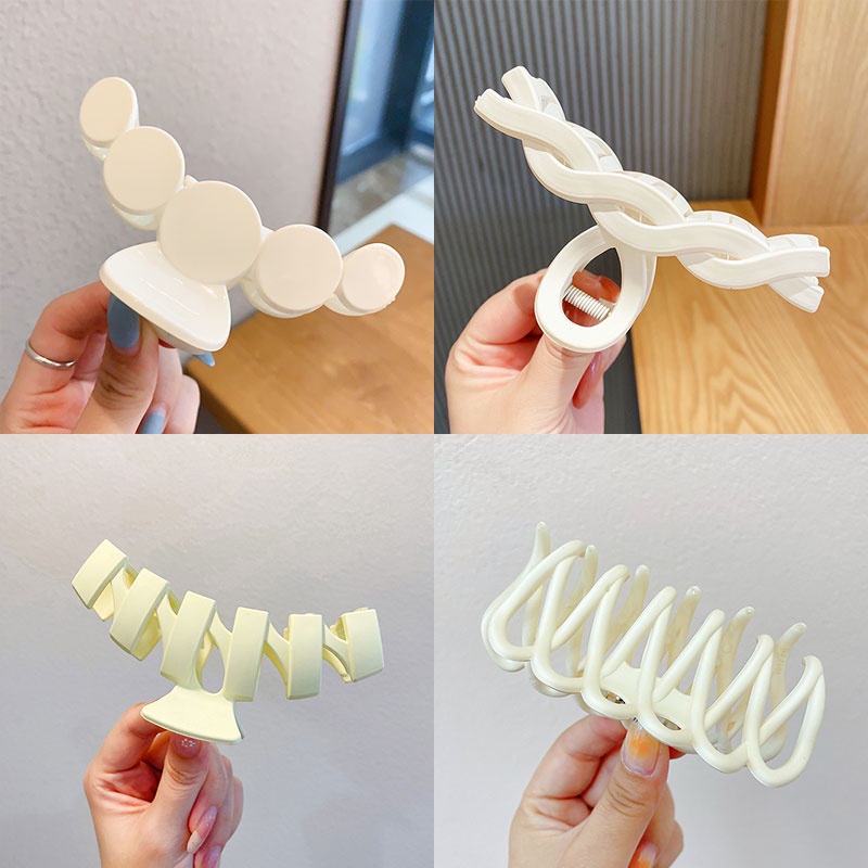 Kẹp Tóc Cỡ Lớn Màu Trắng Thời Trang Hàn Quốc Cho Nữ