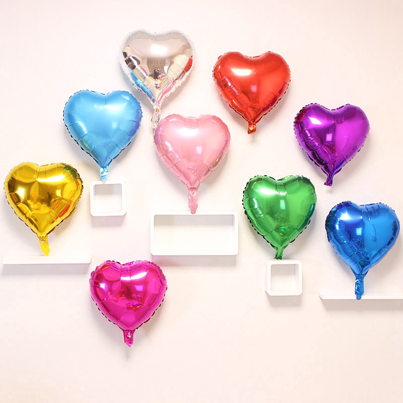 5 Cái 10 Inch Trái Tim Foil Bóng Bay Helium Đám Cưới Chúc Mừng Sinh Nhật Trang Trí Bữa Tiệc Người Lớn Nhôm Tình Yêu Anniversaire Ballon