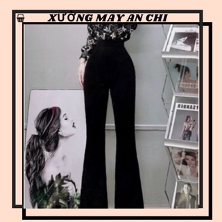 Quần nữ loe cotton lưng cao siêu xinh co giãn 4 chiều