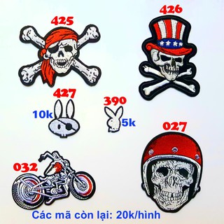 Sticker vải, patch ủi skull dán quần áo