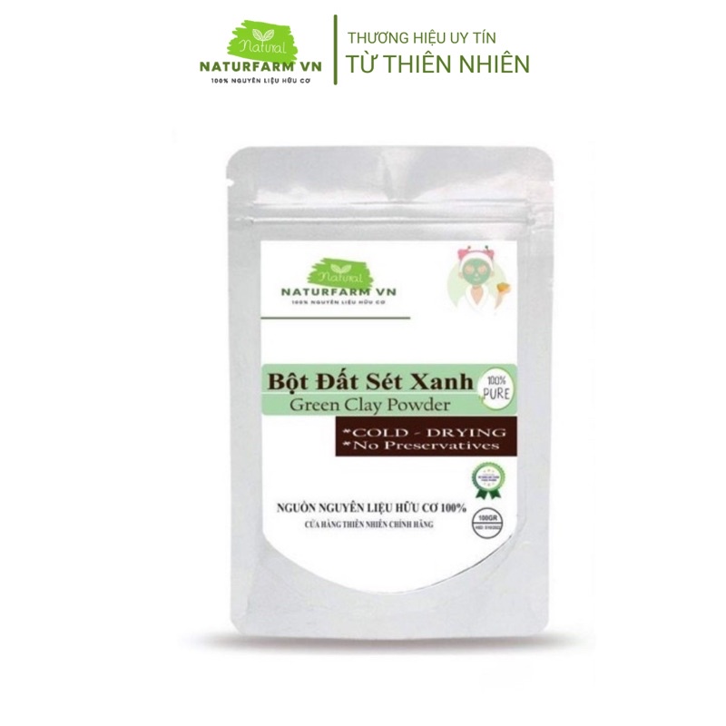 Bột đất sét xanh pháp 100GR - mặt nạ đất sét thiên nhiên hanmade