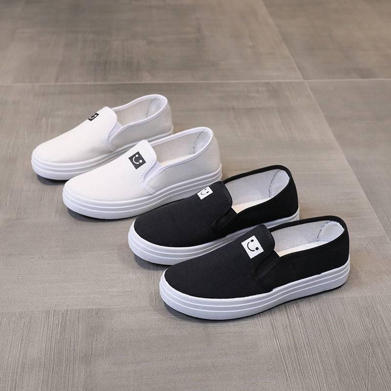 Giày Lười Vải canvas Đế Dày Phong Cách Hàn Quốc Thời Trang Xuân Thu Mới Cho Nữ