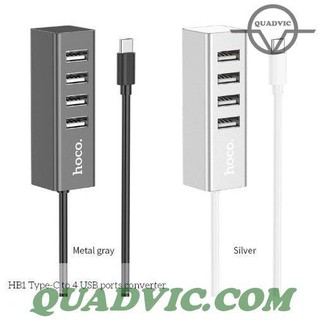 Bộ chia cổng Type C ra Hub 4 cổng USB 2.0 tương thích Windows, Mac OS, Linux, Android QUADVIC.COM