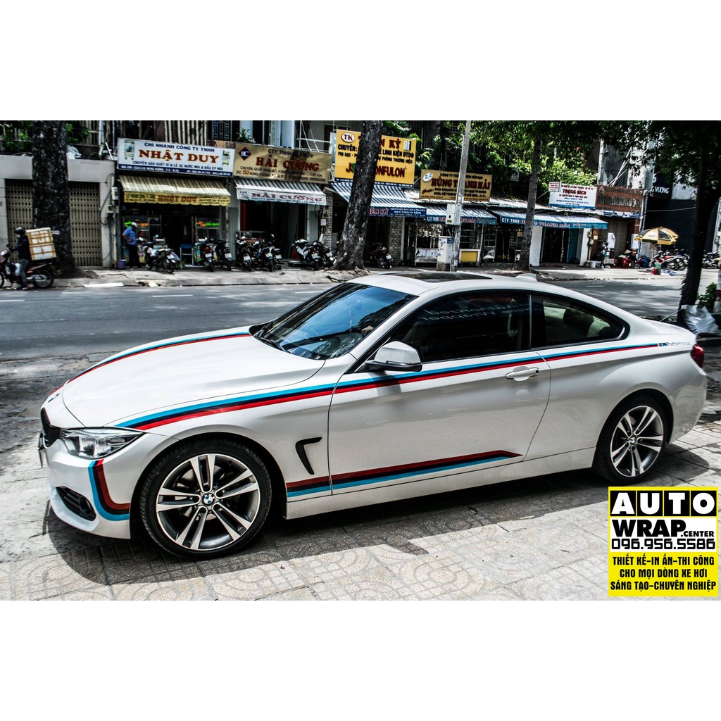 Tem họa tiết xe BMW Series 3 M-Performance V2 - Tem họa tiết ô tô, tem dán sườn xe thể thao