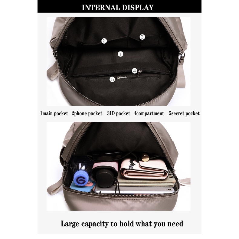 Ba Lô oxford Màu Trơn Sức Chứa Lớn Mẫu 2022 Thời Trang Cho Nữ