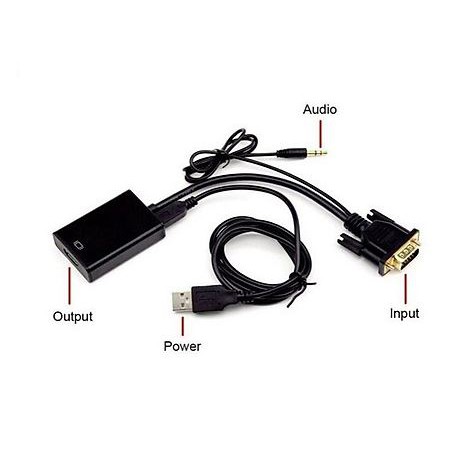 Box Mini / Cáp chuyển VGA + Audio sang HDMI có âm thanh