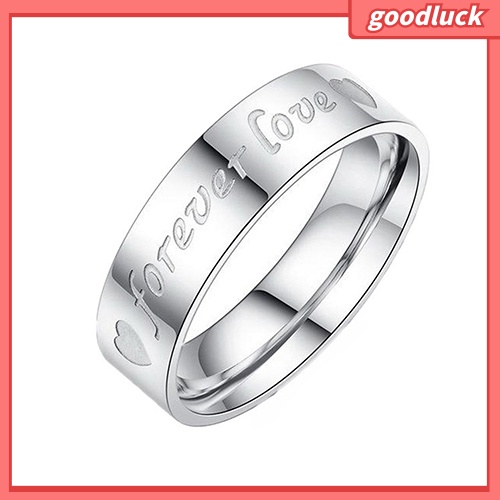 Nhẫn đôi họa tiết chữ Forever Love thời trang cho nam nữ