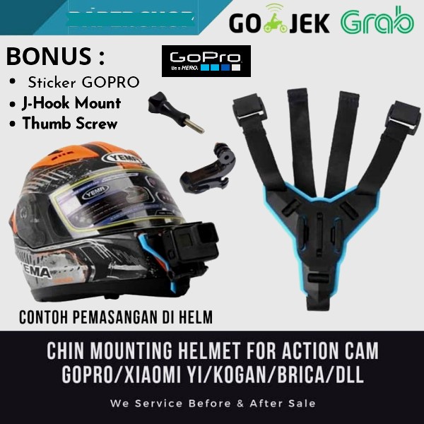 TELESIN Dây đai gắn mũ bảo hiểm cho Gopro Yi Kogan Action Cam - Màu xanh dương | BigBuy360 - bigbuy360.vn