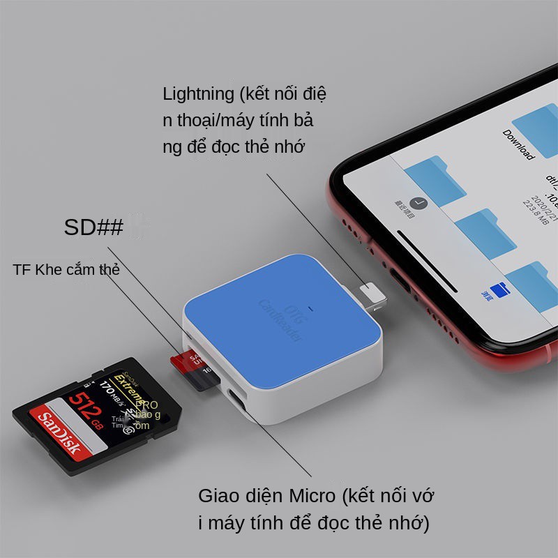 > Đầu đọc thẻ di động Apple đa chức năng Thẻ nhớ máy ảnh thẻ nhớ SD Bộ chuyển đổi đa năng TF đa năng nhỏ gọn < | BigBuy360 - bigbuy360.vn