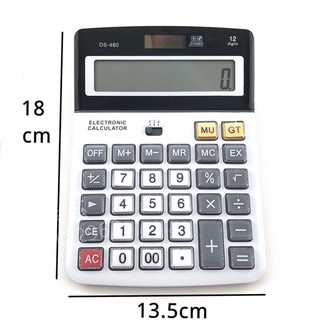 Máy tính cầm tay 12 số DS - 480 (Năng lượng mặt trời/ pin đũa) siêu bền bảo hành 3 tháng 1 đổi 1