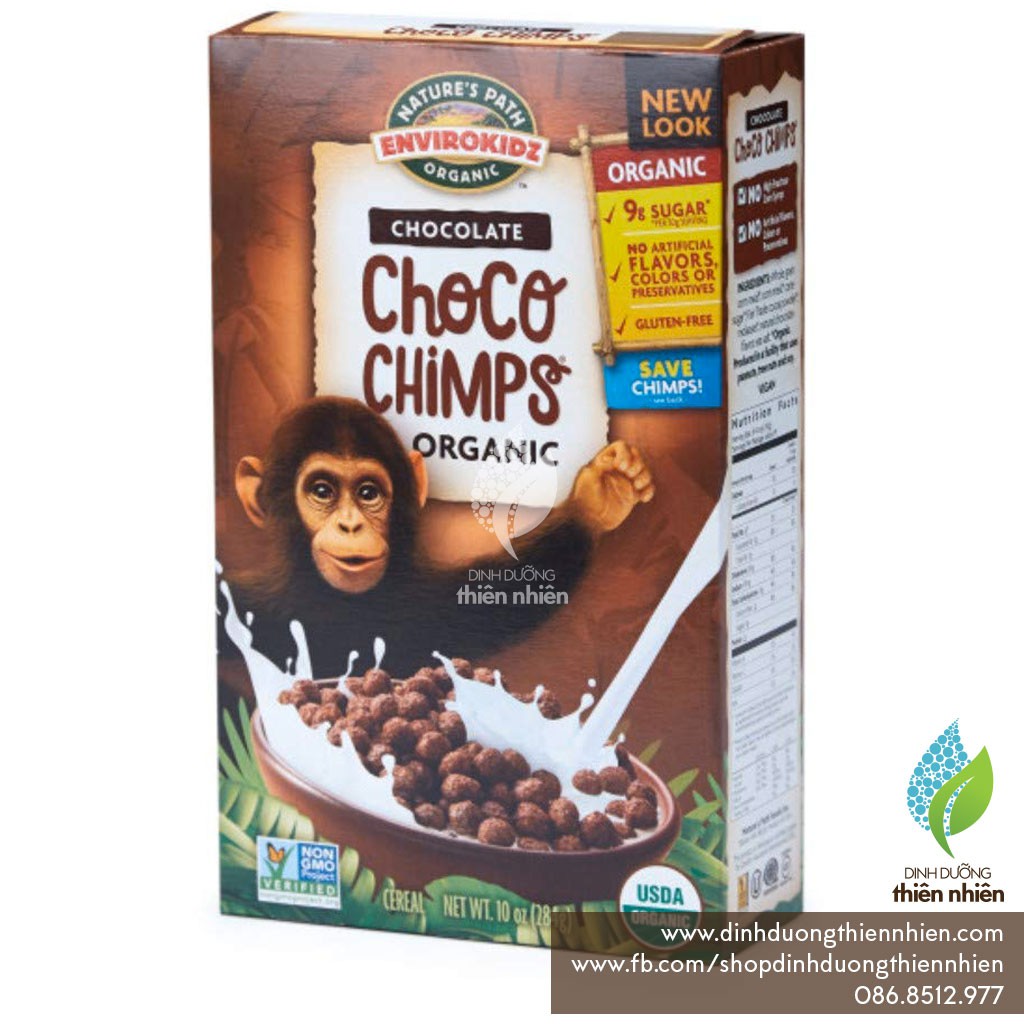 Ngũ Cốc Hữu Cơ Cho Bé Nature's Path EnviroKidz Organic Chocolate Coco Chimps, Chocolate Koala Crisp, Berry Blast Cheetah