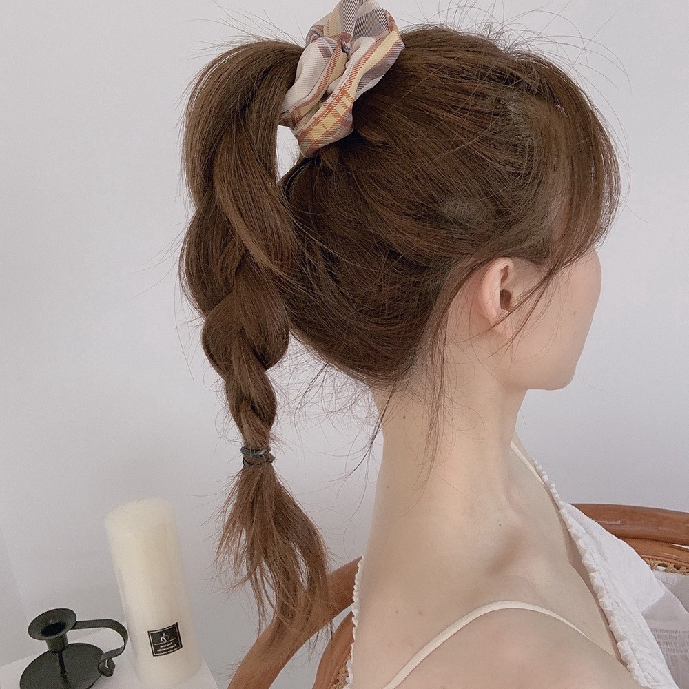 [XẢ LỖ MÙA DỊCH] Srchunchies Dây buộc tóc vải học tiết caro thời trang Hàn Quốc