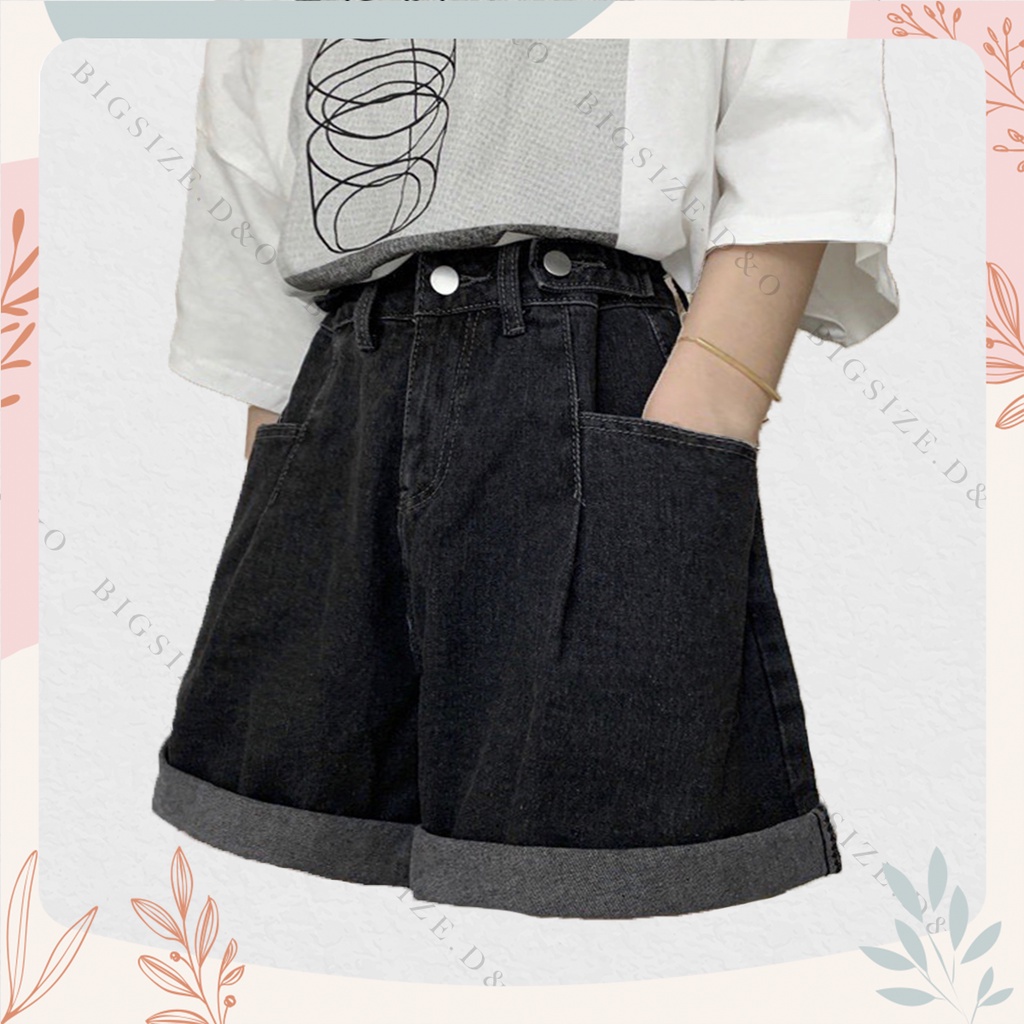 (Bigsize 55-90kg) Quần Ngố Cotton Ống Rộng, Xám Đậm 3004, Lưng Cao, Không Giãn