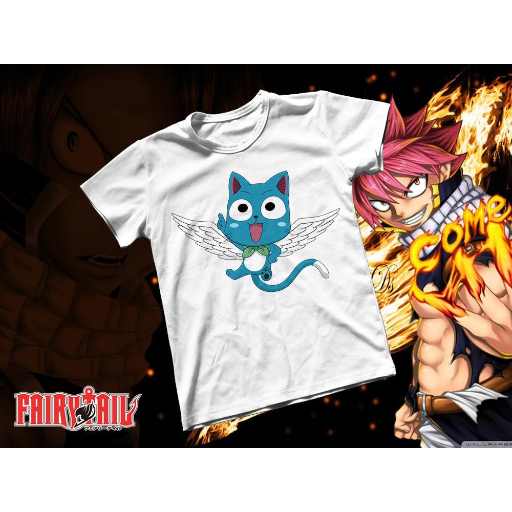 Áo thun Cotton Unisex - Anime - Fairy tail - Happy