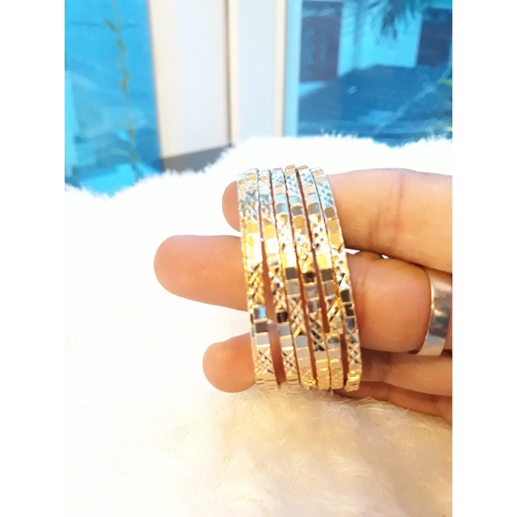 Bộ vòng tay 7 chiếc mạ vàng 18k cực đẹp, cực bền màu