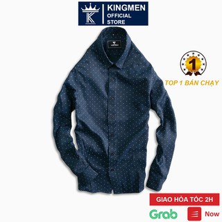 Áo sơ mi nam cao cấp họa tiết chấm bi đẹp Vesca form dáng thời trang Hàn Quốc chất vải không nhăn không xù L