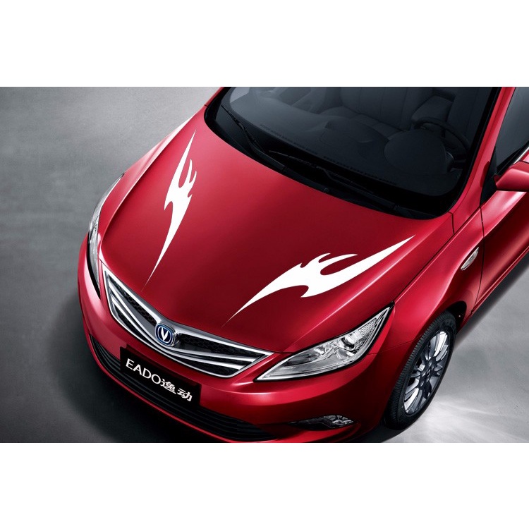 Tem Dán Hình Ngọn Lửa Dán Trang Trí Nổi Bật Nắp Capo Xe Ô Tô