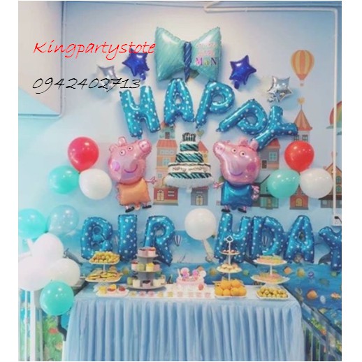Combo trang trí sinh nhật CHUỘT CON/ heo peppa pig dễ thương