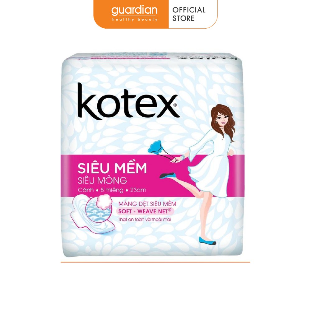 Băng vệ sinh Kotex siêu mềm siêu mỏng cánh 23cm (8 miếng)