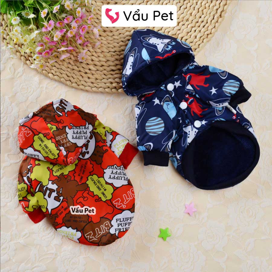 Áo Cho Chó Mèo Gió Lót Lông Mùa Đông - Quần Áo Cho Chó Poodle, Con, Lớn, Mèo, Thú Cưng Vẩu Pet Shop