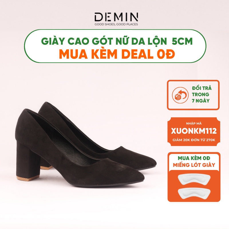 Giày cao gót nữ DEMIN Giày Cao Gót Vuông 5CM Phong Cách Bassic DCG137