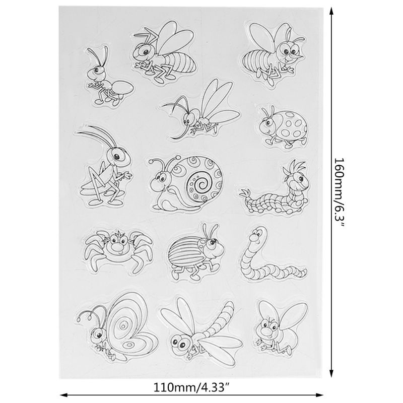 Con Dấu Silicone Trong Suốt Hình Côn Trùng Độc Đáo Tiện Dụng