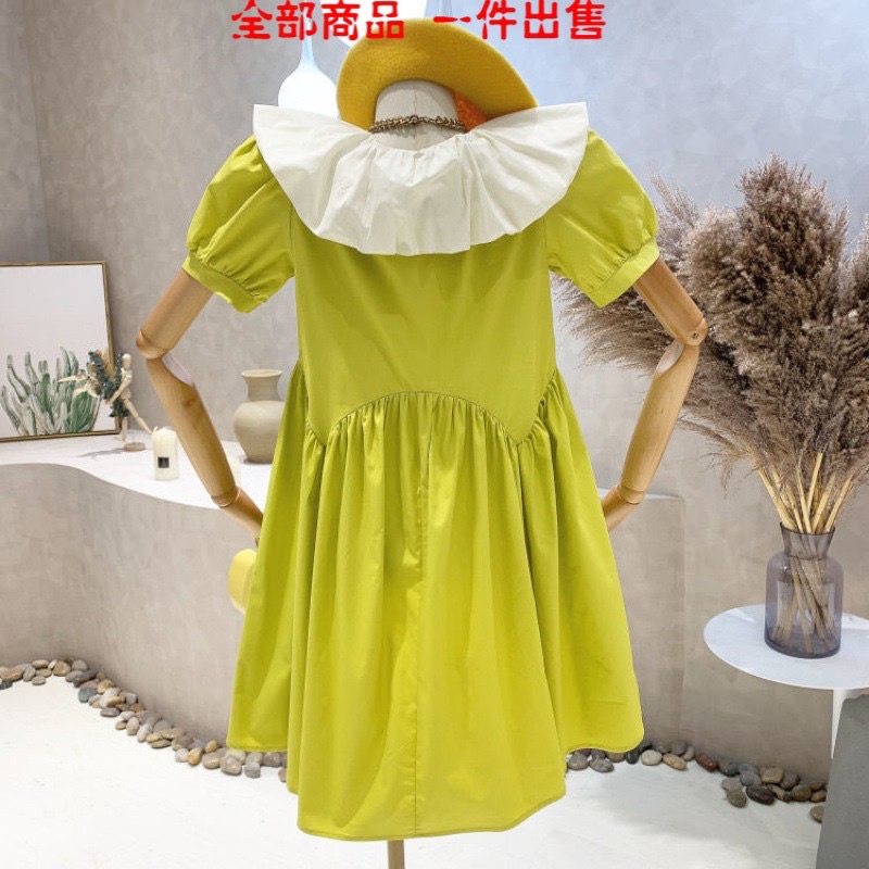 Xả Váy đầm cốm nơ cổ trắng hottrend cho bé gái