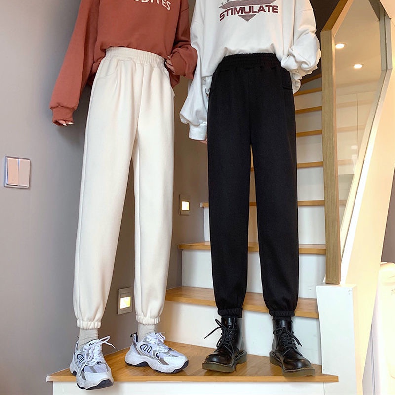 Quần ống rộng Hus nữ lưng cao len tăm dáng dài ulzzang LT02