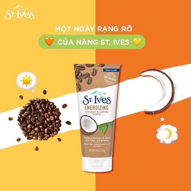 Sữa Rửa Mặt Tẩy Tế Bào Chết St lves Coconut & Coffee Scrub - Mỹ