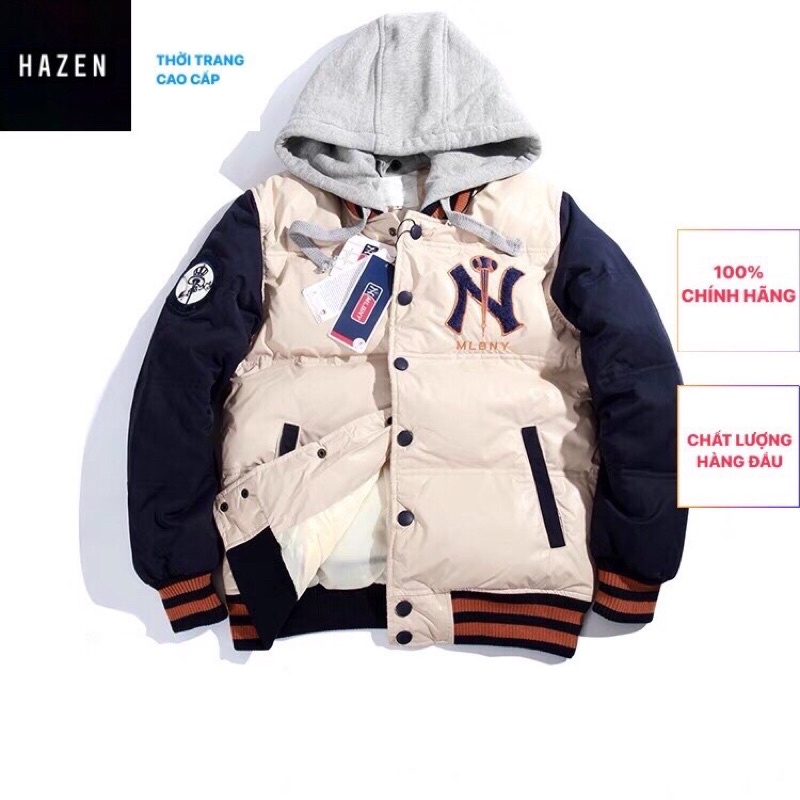 (ORDER 15 ngày) ÁO KHOÁC PHAO HOODIE MLB NY CÚC BẤM TRẦN BÔNG CAO CẤP / MLB NY JACKET