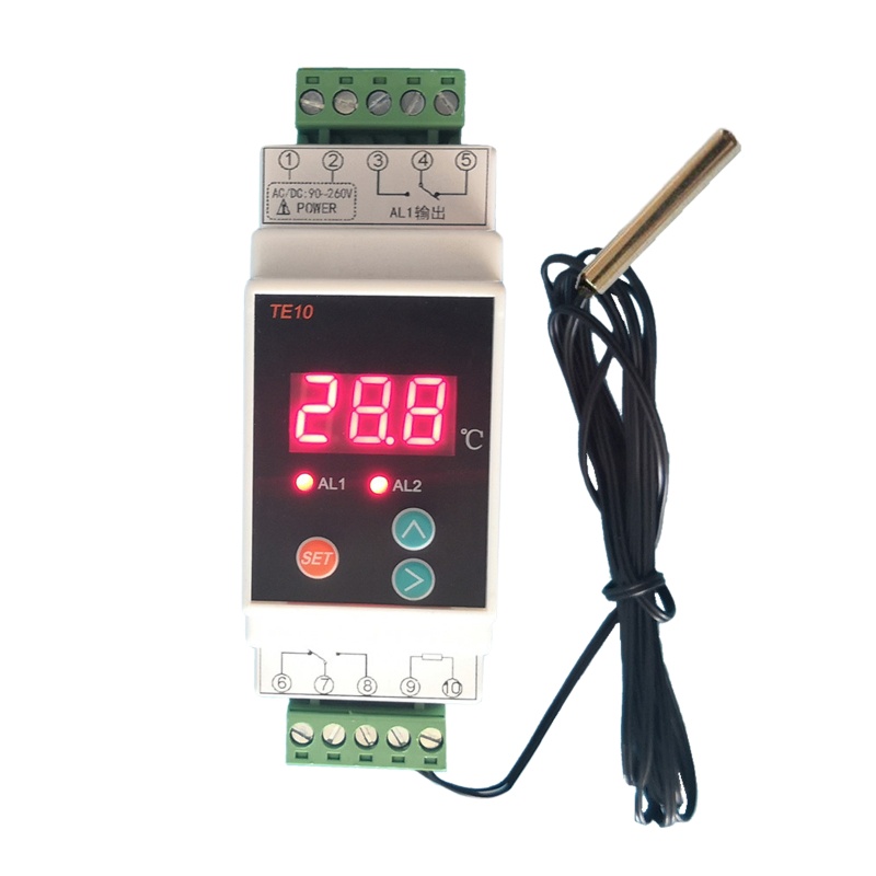 Thiết Bị Cảm Biến Nhiệt Độ Din 40-110 Chuyên Dụng Cao Cấp°C Rơ Le Điều Khiển Nhiệt Độ 2 Chiều 7A 250VAC