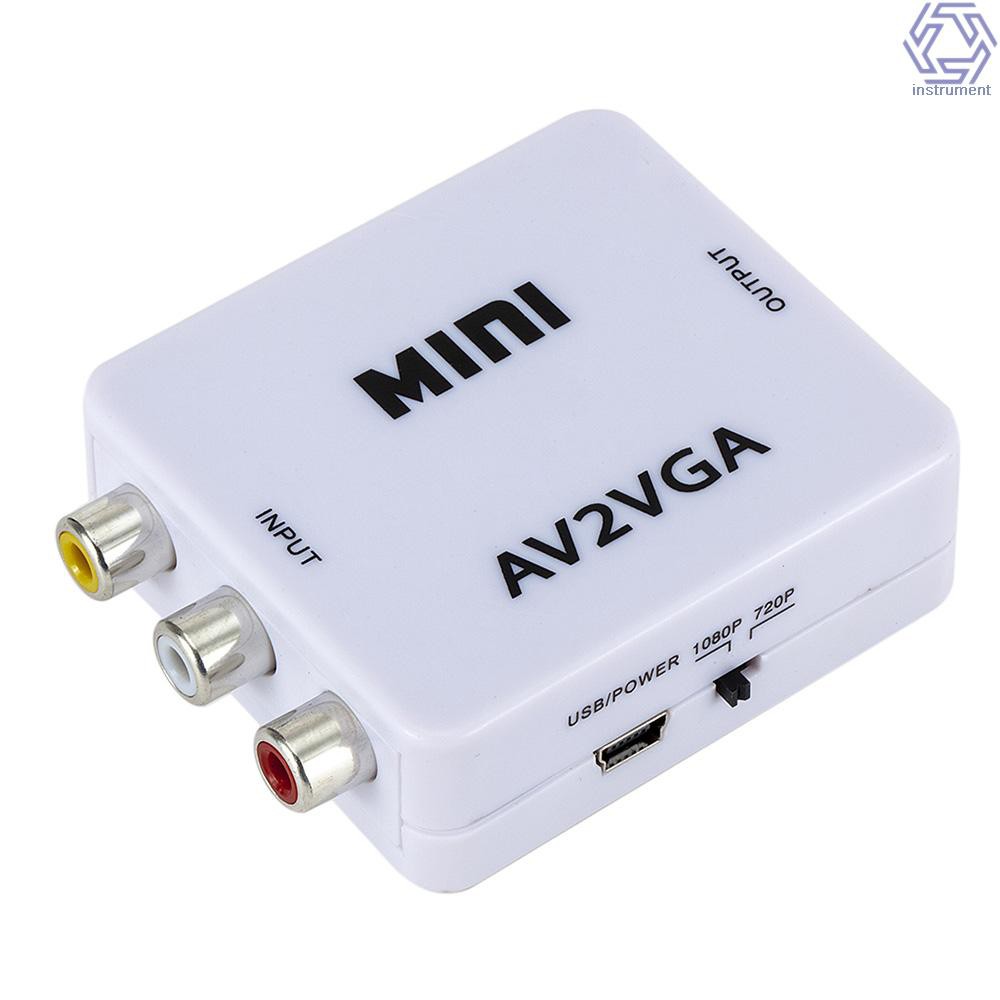 Bộ Chuyển Đổi Hình Ảnh Từ Av Rca Cvbs Sang Vga 3.5mm Kèm Phụ Kiện