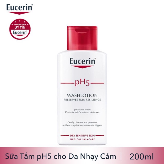 ✅ Eucerin Sữa Rửa Mặt Dạng Gel Dành Cho Da Nhờn Mụn ProAcne Cleansing Gel 200ml Tặng Sữa tắm Eucerin pH5 200ml