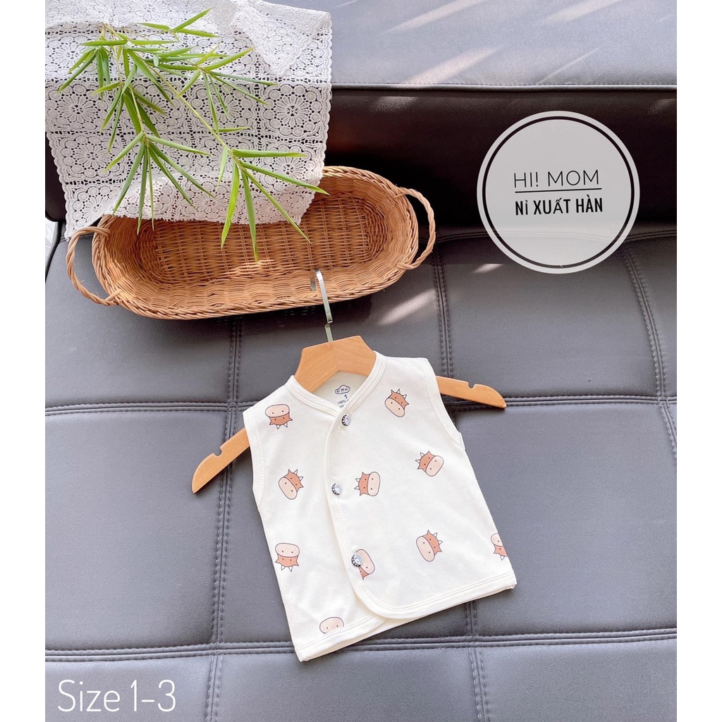 Áo gile nỉ cotton hàn himom kids cho bé