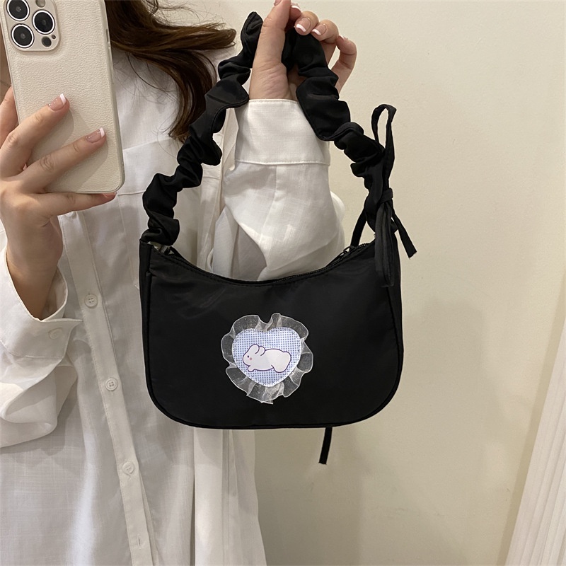 Túi Xách JASMIN NOIR Đeo Vai Chất Liệu Nylon Họa Tiết Hoạt Hình Cho Nữ
