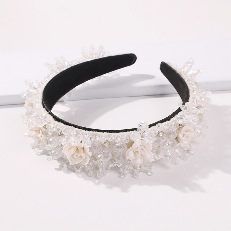 Cài Tóc Đính Hạt Thủy Tinh Trong Suốt Hình Hoa Dành Cho Cô Dâu