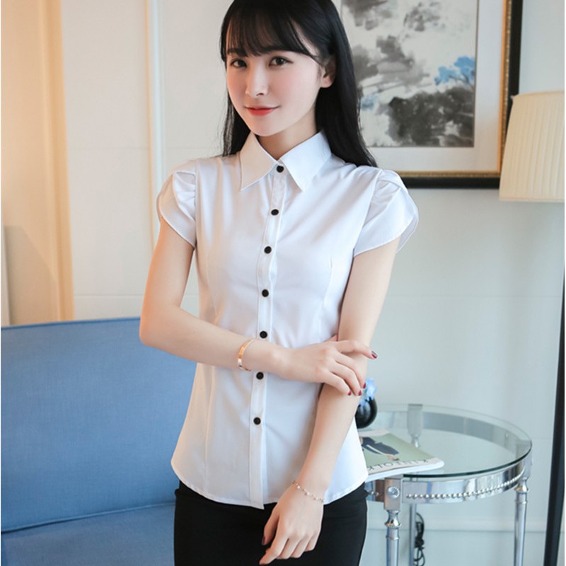 Áo sơ mi nữ công sở, vải mịn đẹp chống nhăn tay bup sen xinh xắn sm152