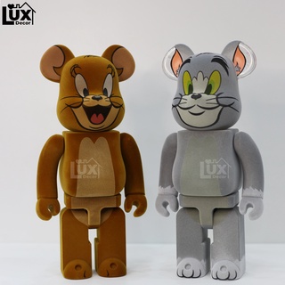 Mô hình bearbrick 400% abs mèo và chuột tom & jerry bọc nhung trang trí, decor ,quà tặng