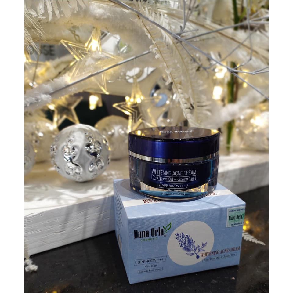 Kem Làm Trắng Da, Giảm Mụn, Giảm Thâm Tinh Dầu Tràm Trà DANA ORLA Whitening Acne Cream 20 gram