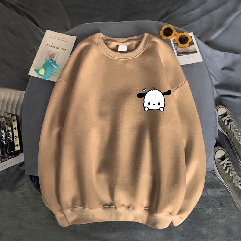 Áo sweater nam nữ in hình chú cún tai đen siêu cute