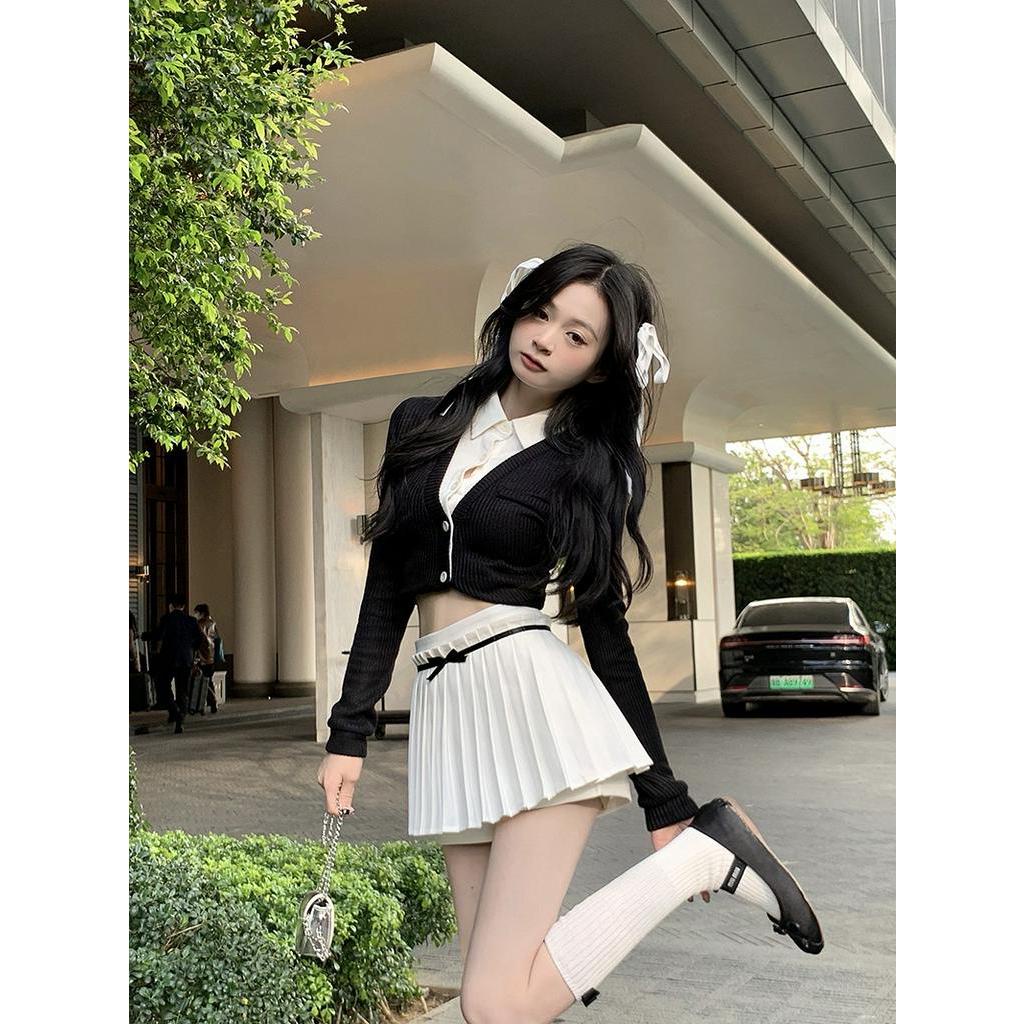 Chân Váy Chữ a Lưng Cao Dáng Ngắn Xếp Ly Chống Chói Thời Trang Cho Nữ 63039