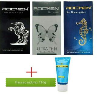 Bộ 3 hộp Bao cao su Rocmen Tặng Gel bôi trơn Rocmen 60ml