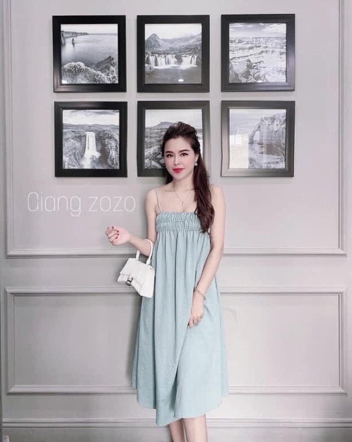 [damxuong]VÁY 2 dây maxi chun ngực chất đũi xước mặc đi biển xinh | BigBuy360 - bigbuy360.vn