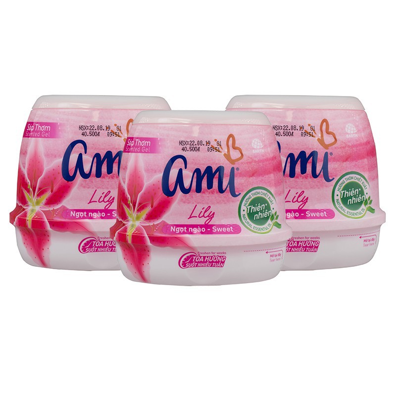 Combo 3 Hộp Sáp Thơm Ami Hương Lily 200g