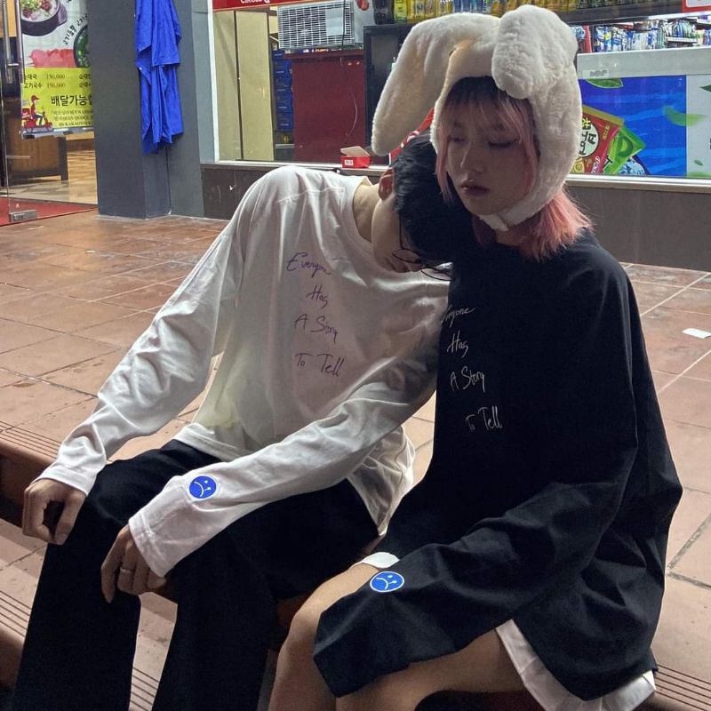 Áo tay dài SADBOIZ Story White/Black (mua 2 sản phẩm kèm tote) | BigBuy360 - bigbuy360.vn